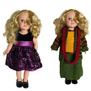 18-Inch Doll Blonde Hair Dress Shoes plus Crochet Outfit Realistic Features